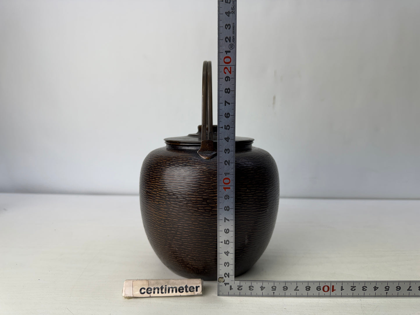 Y10417 KETTLE Copper hammered teapot tea pot Japan antique kitchen mizusashi