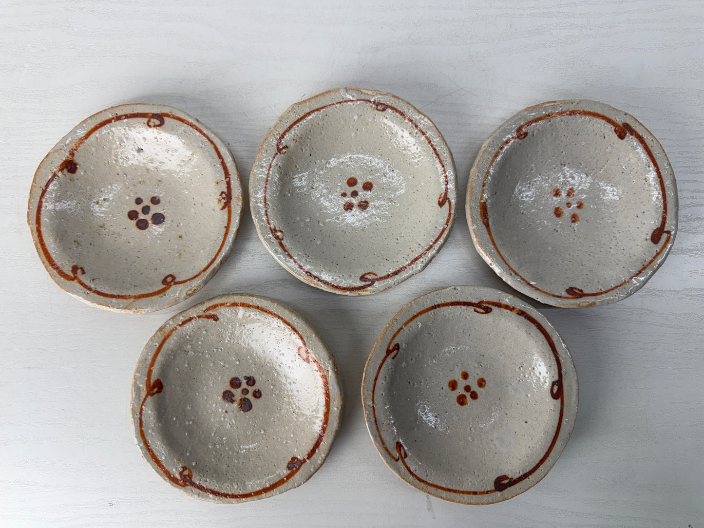 Y10419 DISH Shino-ware serving plate signed box Japan antique tableware ktichen