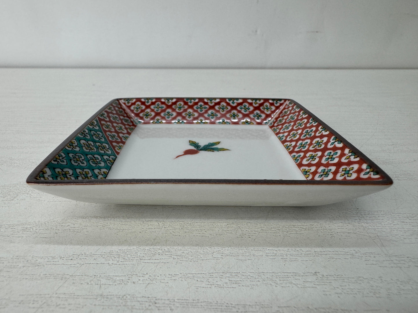 Y10421 DISH Kutani-ware serving plate signed box Japan antique tableware ktichen