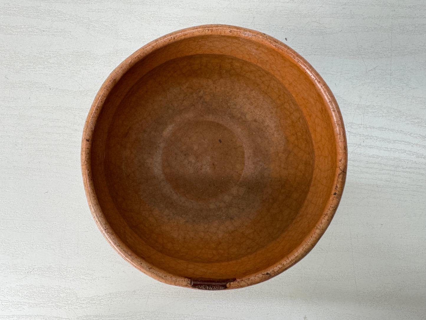 Y10422 CHAWAN Raku-ware red bowl kintsugi signed Japan antique tea ceremony cup