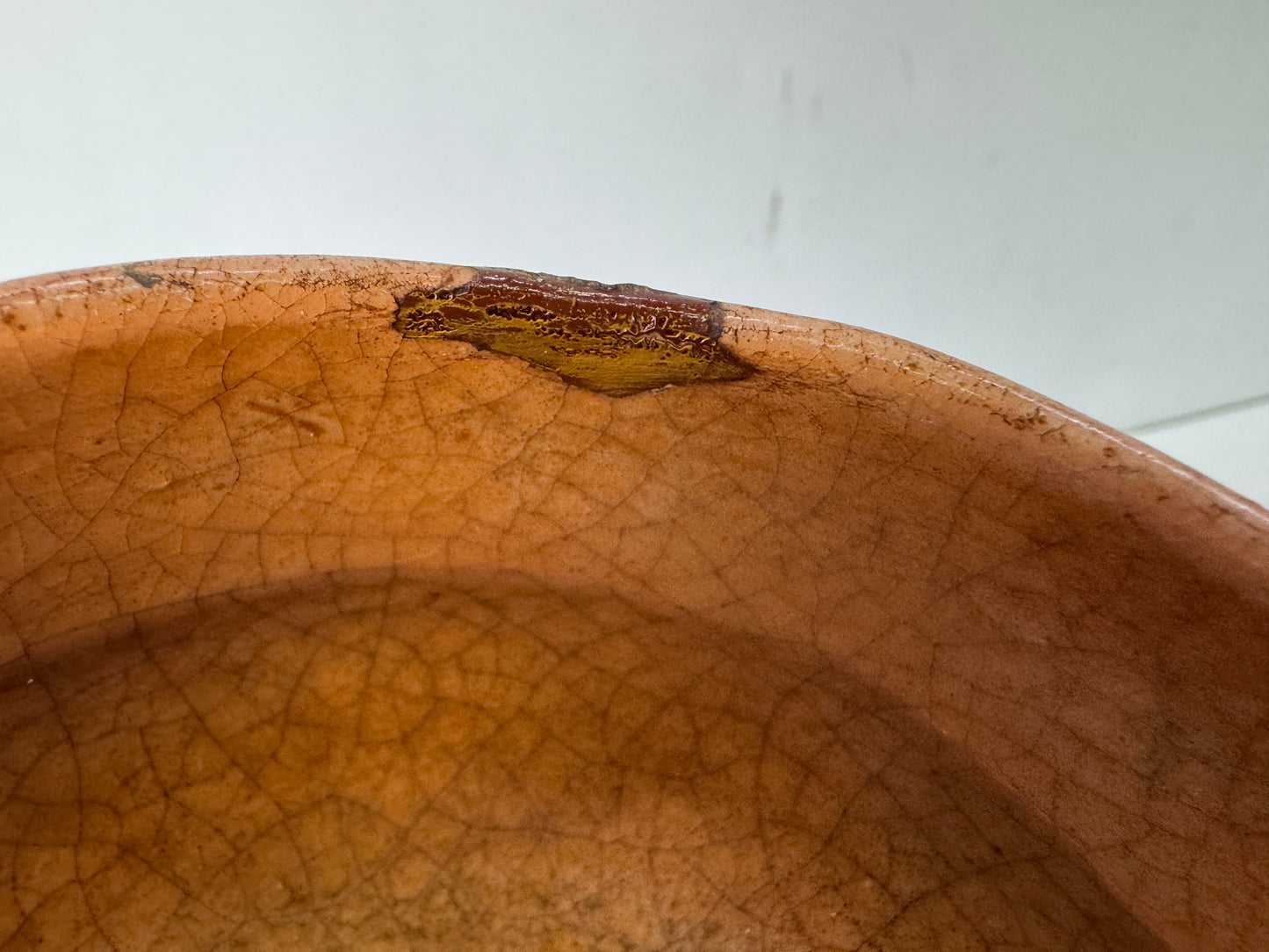 Y10422 CHAWAN Raku-ware red bowl kintsugi signed Japan antique tea ceremony cup