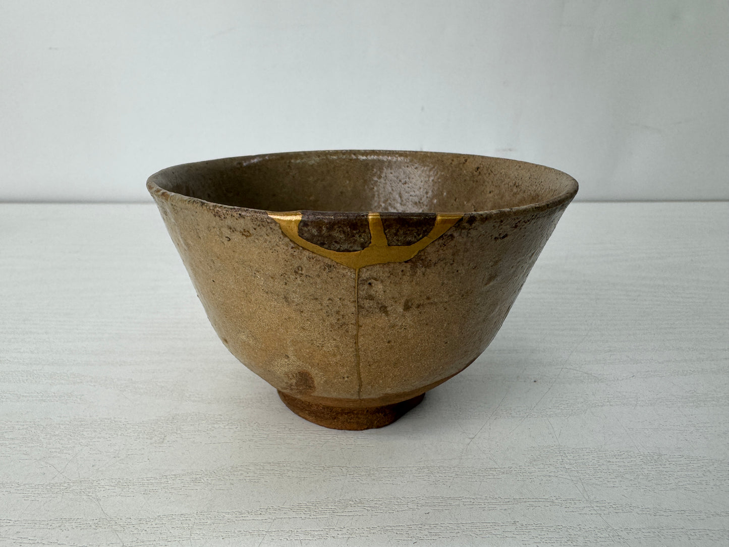 Y10424 CHAWAN Karatsu-ware bowl kintsugi yobitsugi Japan antique tea ceremony