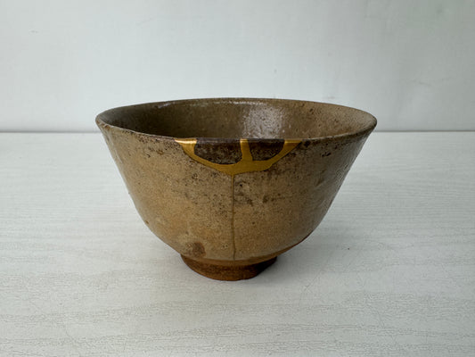Y10424 CHAWAN Karatsu-ware bowl kintsugi yobitsugi Japan antique tea ceremony