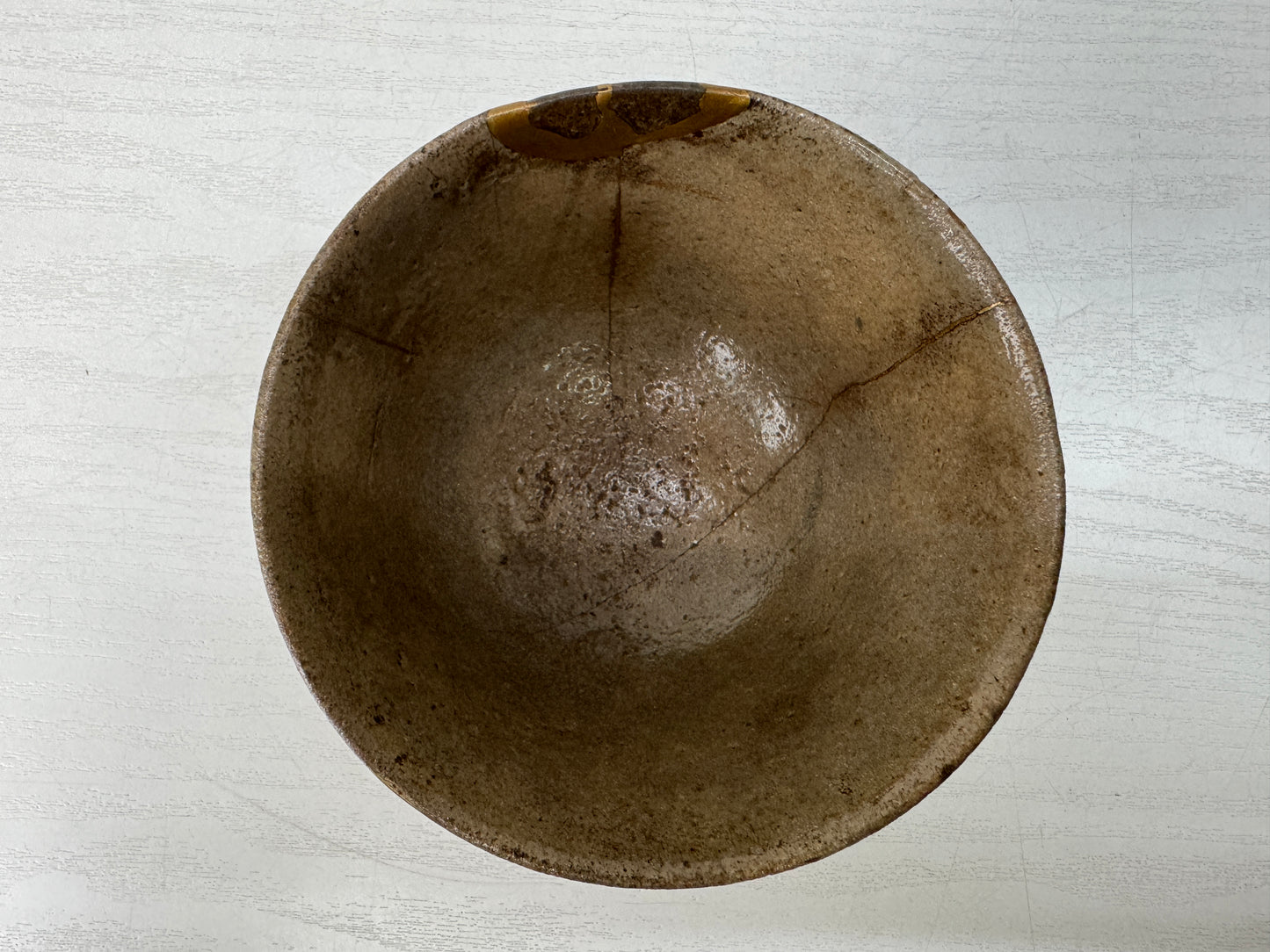 Y10424 CHAWAN Karatsu-ware bowl kintsugi yobitsugi Japan antique tea ceremony