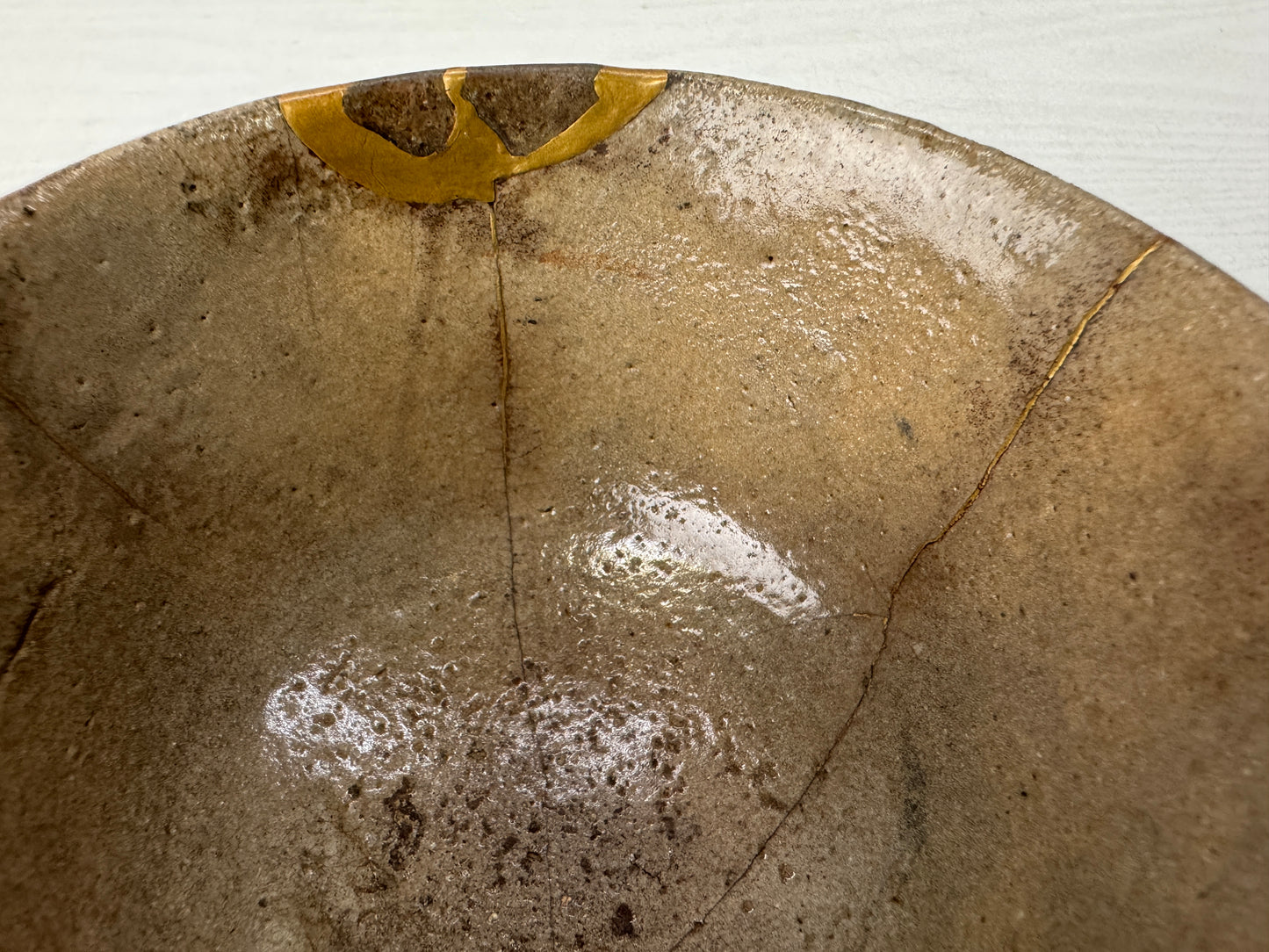 Y10424 CHAWAN Karatsu-ware bowl kintsugi yobitsugi Japan antique tea ceremony