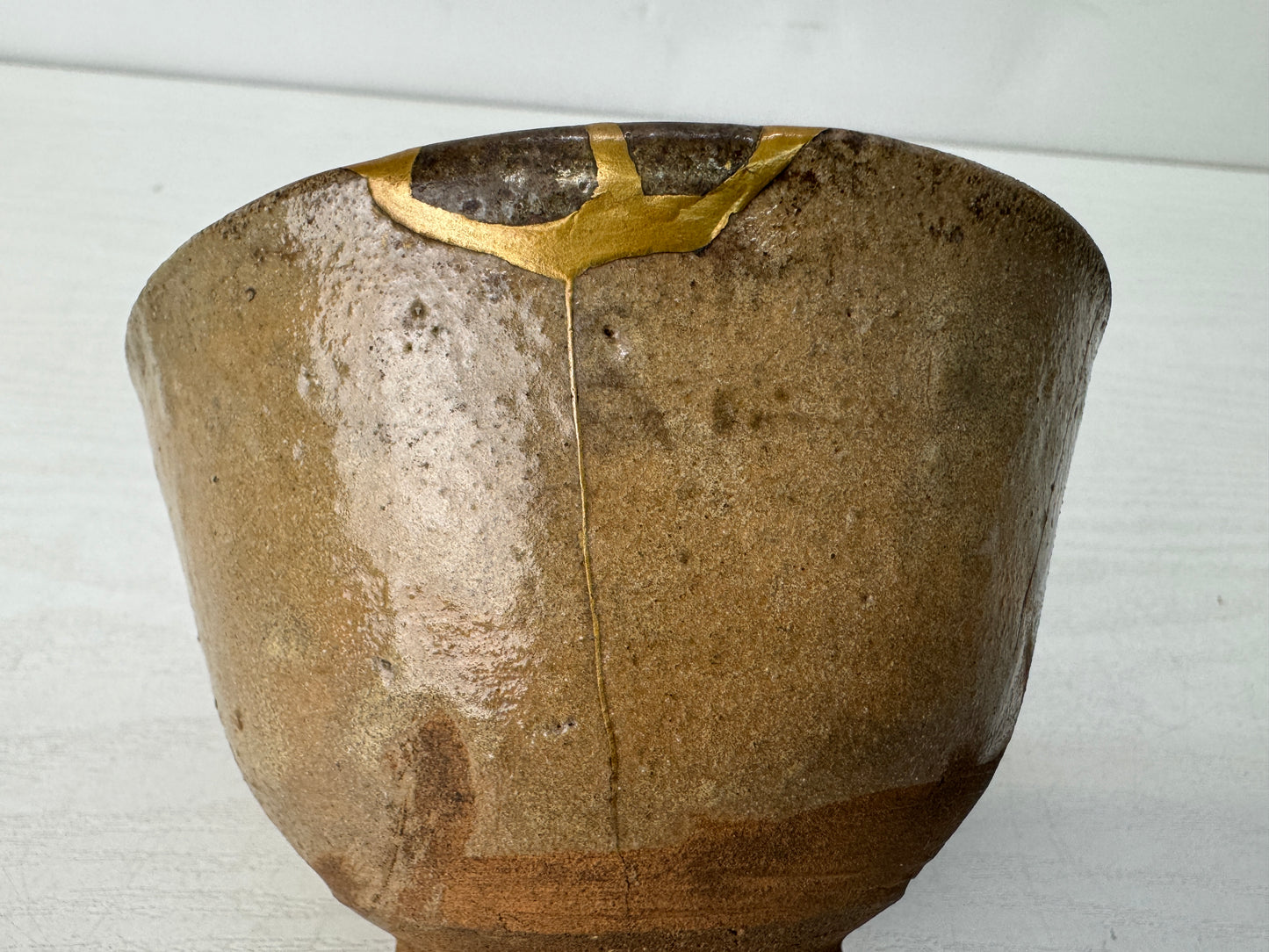 Y10424 CHAWAN Karatsu-ware bowl kintsugi yobitsugi Japan antique tea ceremony