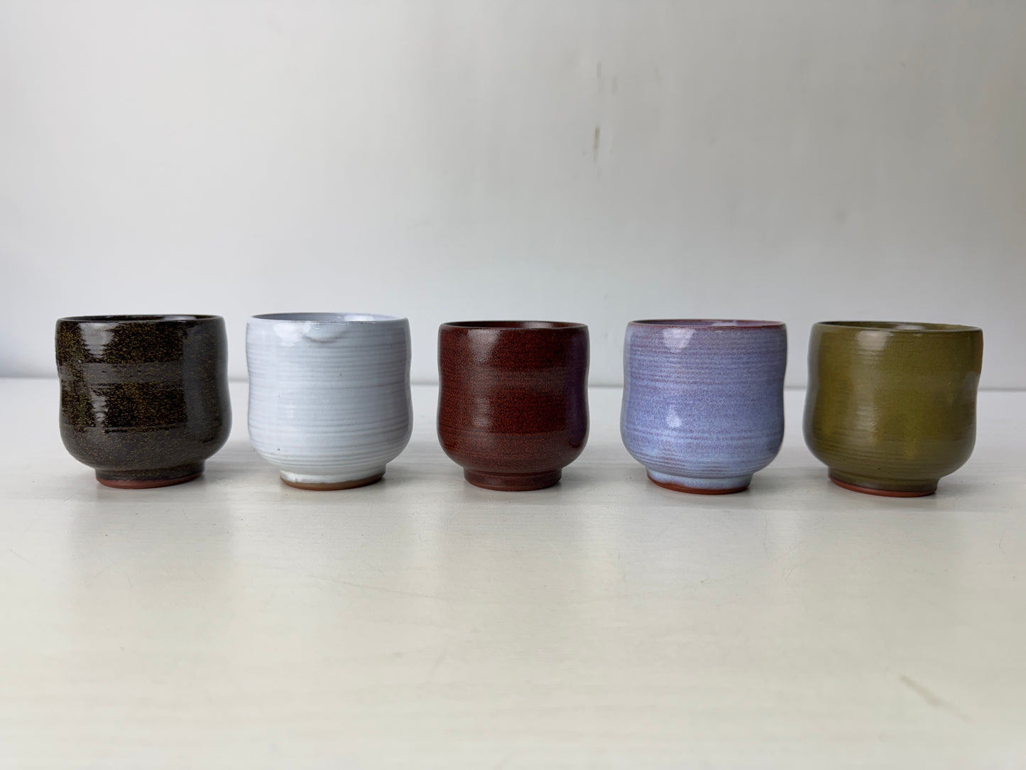 Y10426 CHAWAN Mino-ware 5 Sake cups signed box Japan antique tableware kitchen