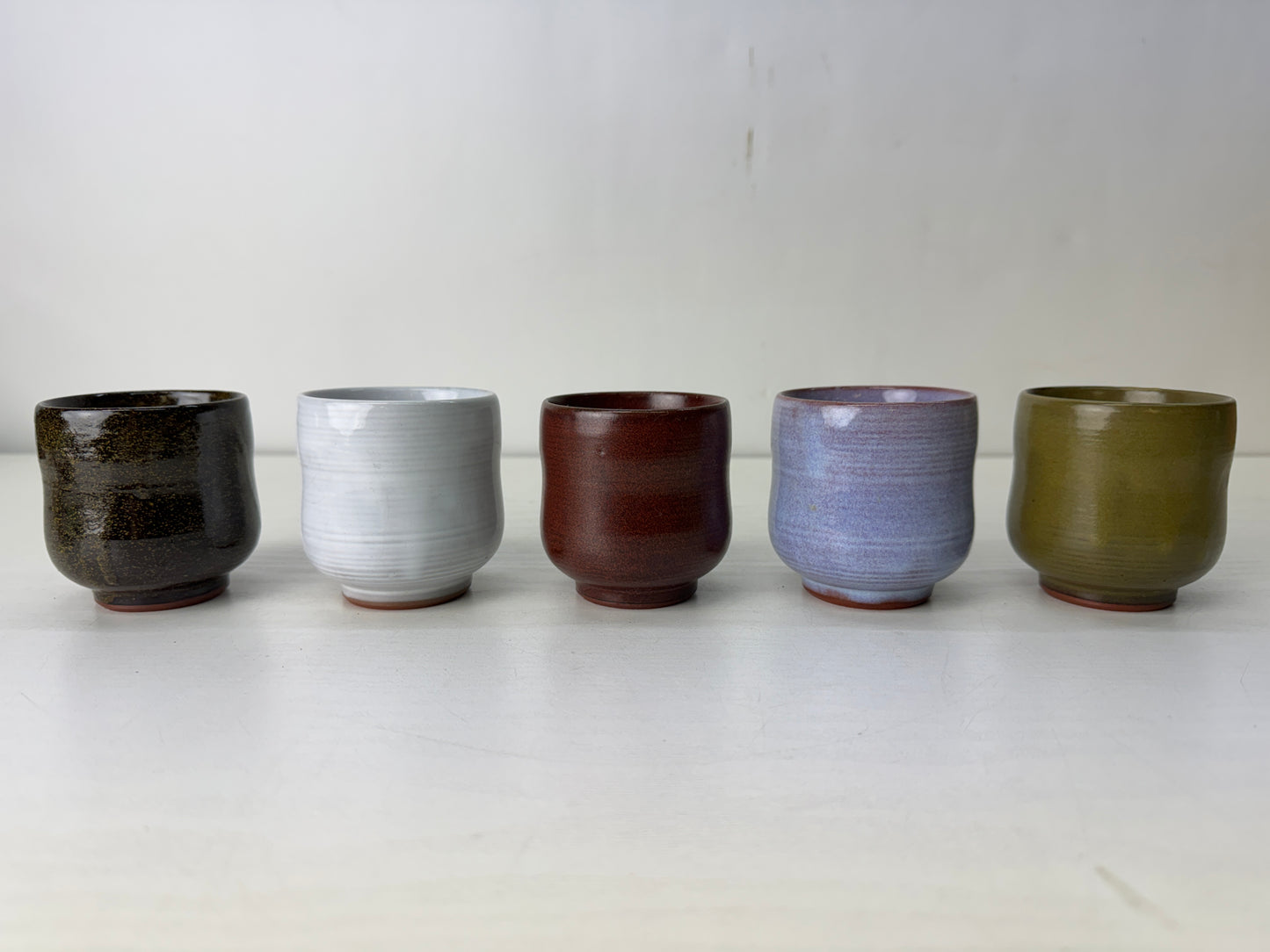 Y10426 CHAWAN Mino-ware 5 Sake cups signed box Japan antique tableware kitchen