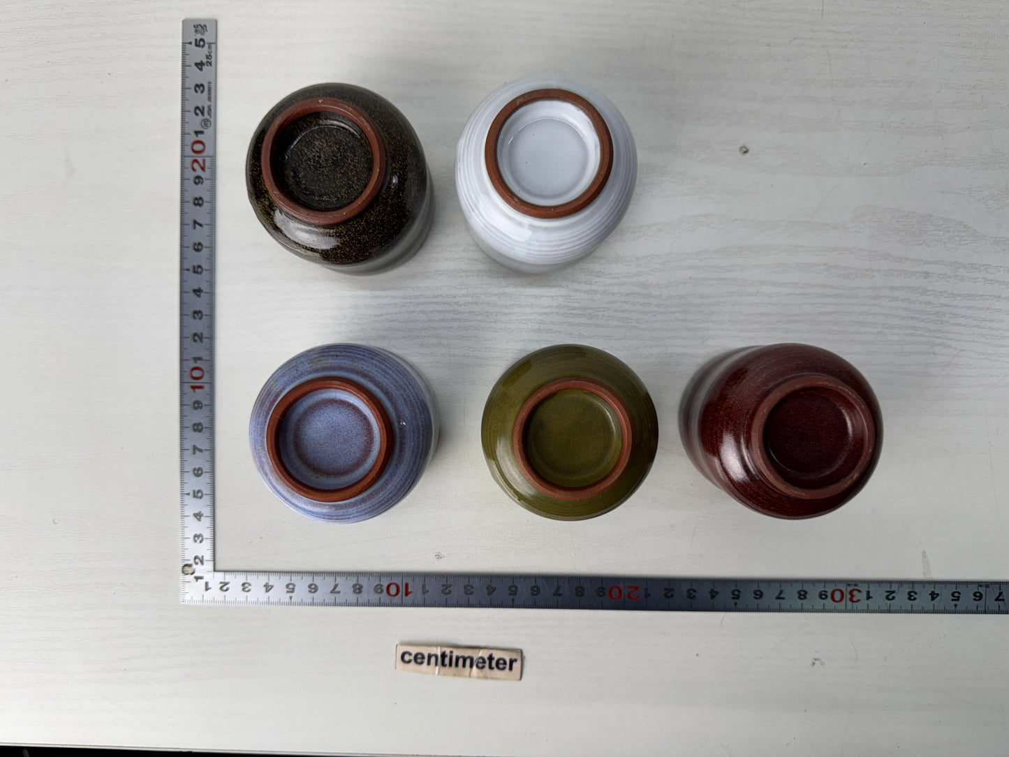 Y10426 CHAWAN Mino-ware 5 Sake cups signed box Japan antique tableware kitchen