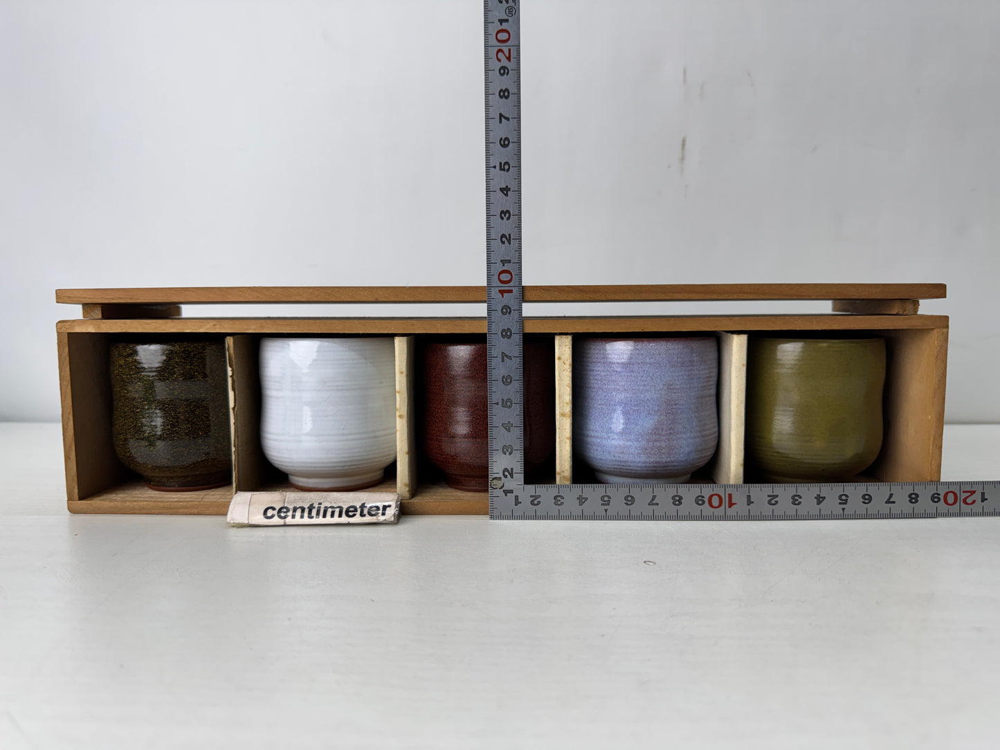 Y10426 CHAWAN Mino-ware 5 Sake cups signed box Japan antique tableware kitchen