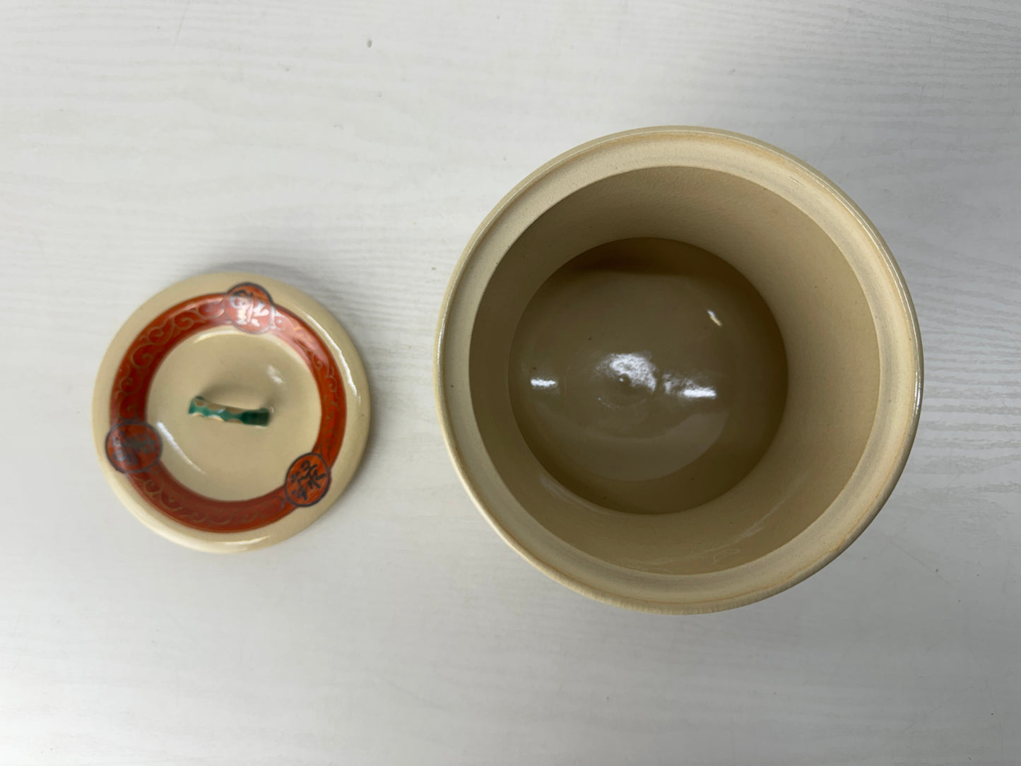 Y10428 CHAWAN Tea ceremony utensils set bowl water pot ladle Japan antique