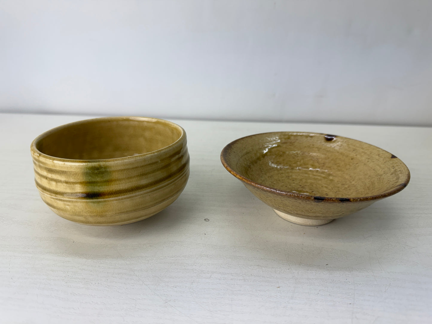 Y10428 CHAWAN Tea ceremony utensils set bowl water pot ladle Japan antique