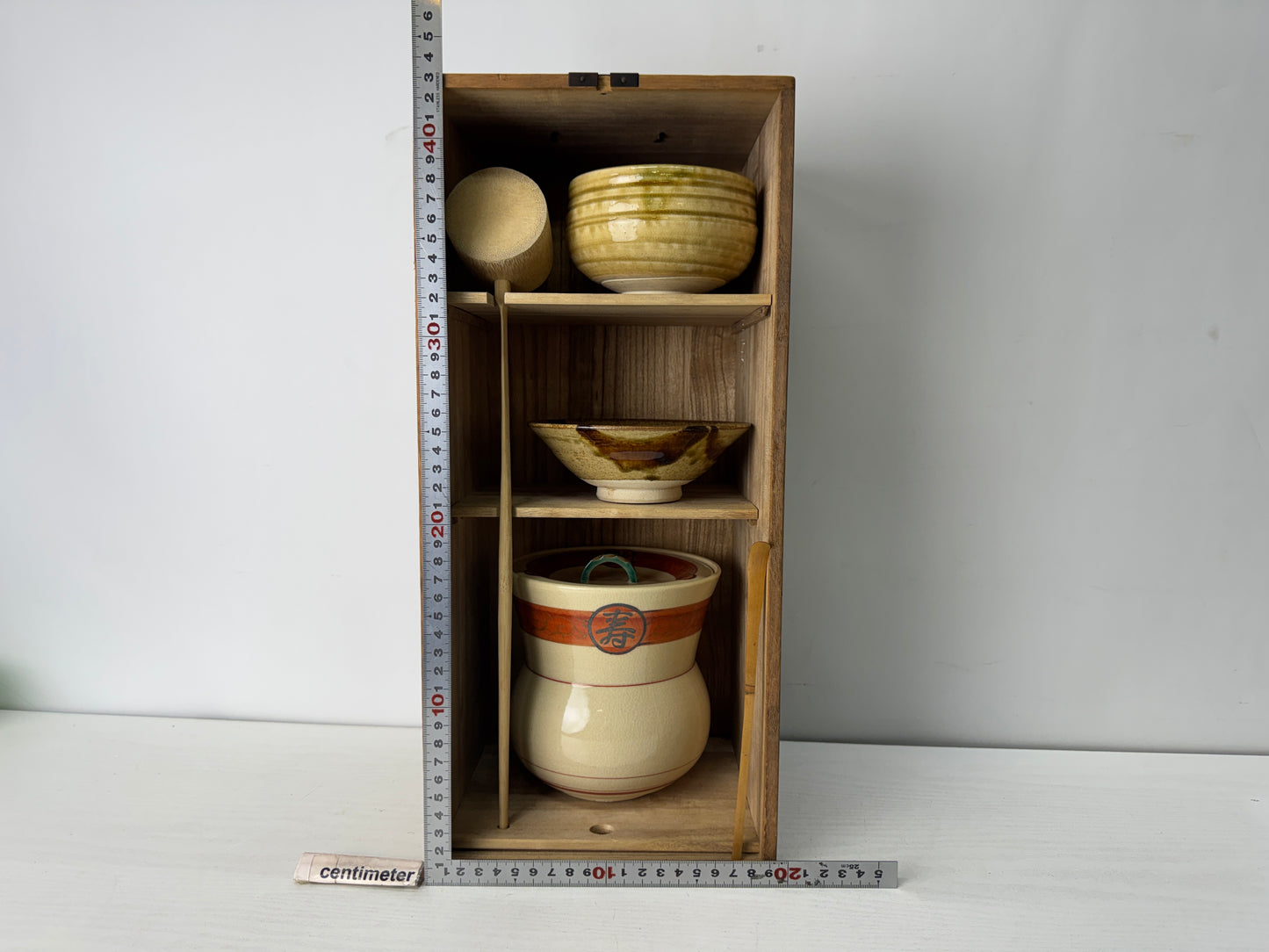 Y10428 CHAWAN Tea ceremony utensils set bowl water pot ladle Japan antique