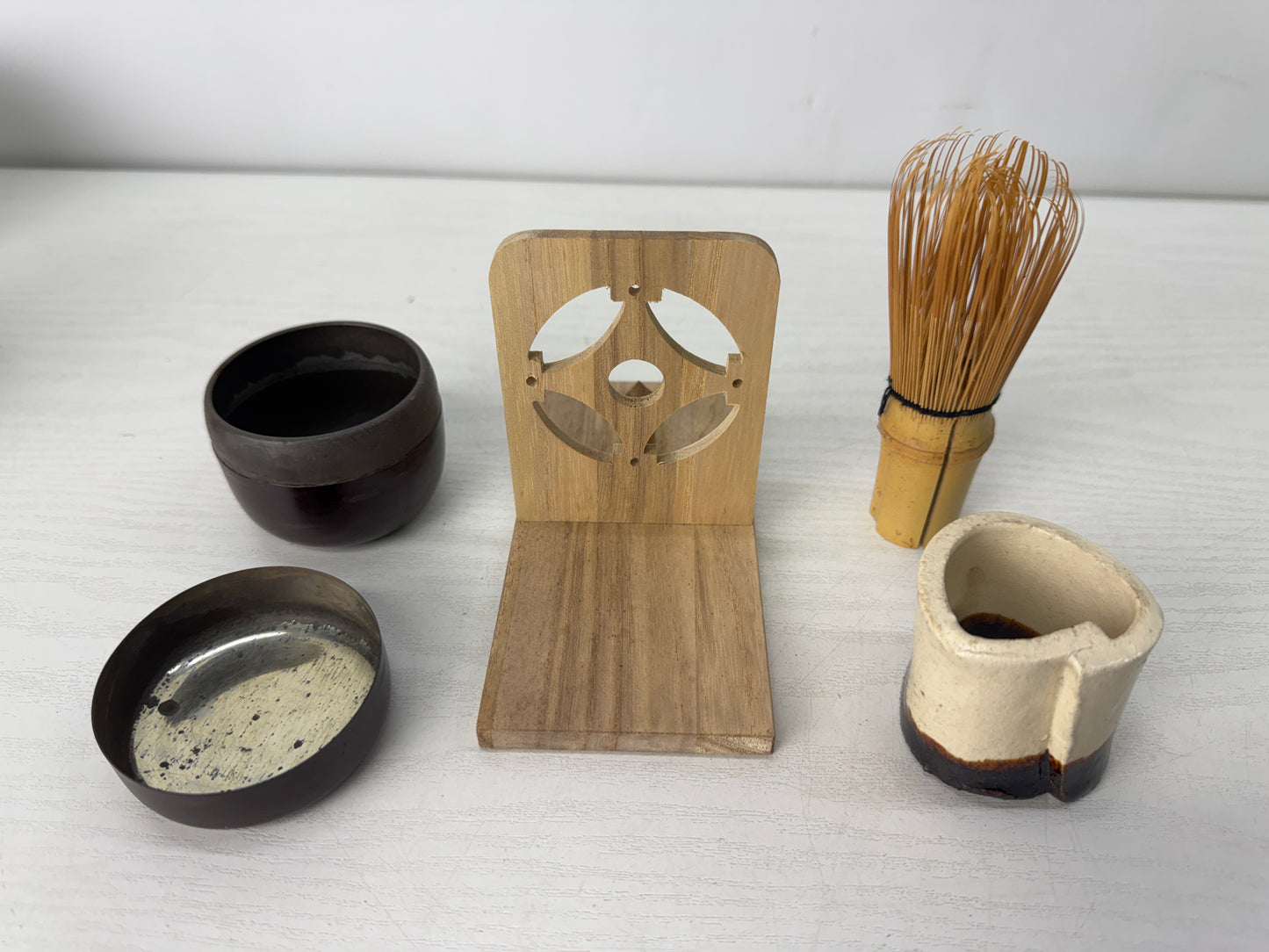 Y10429 CHAWAN Tea ceremony utensils set box bowl chasen chashaku Japan antique