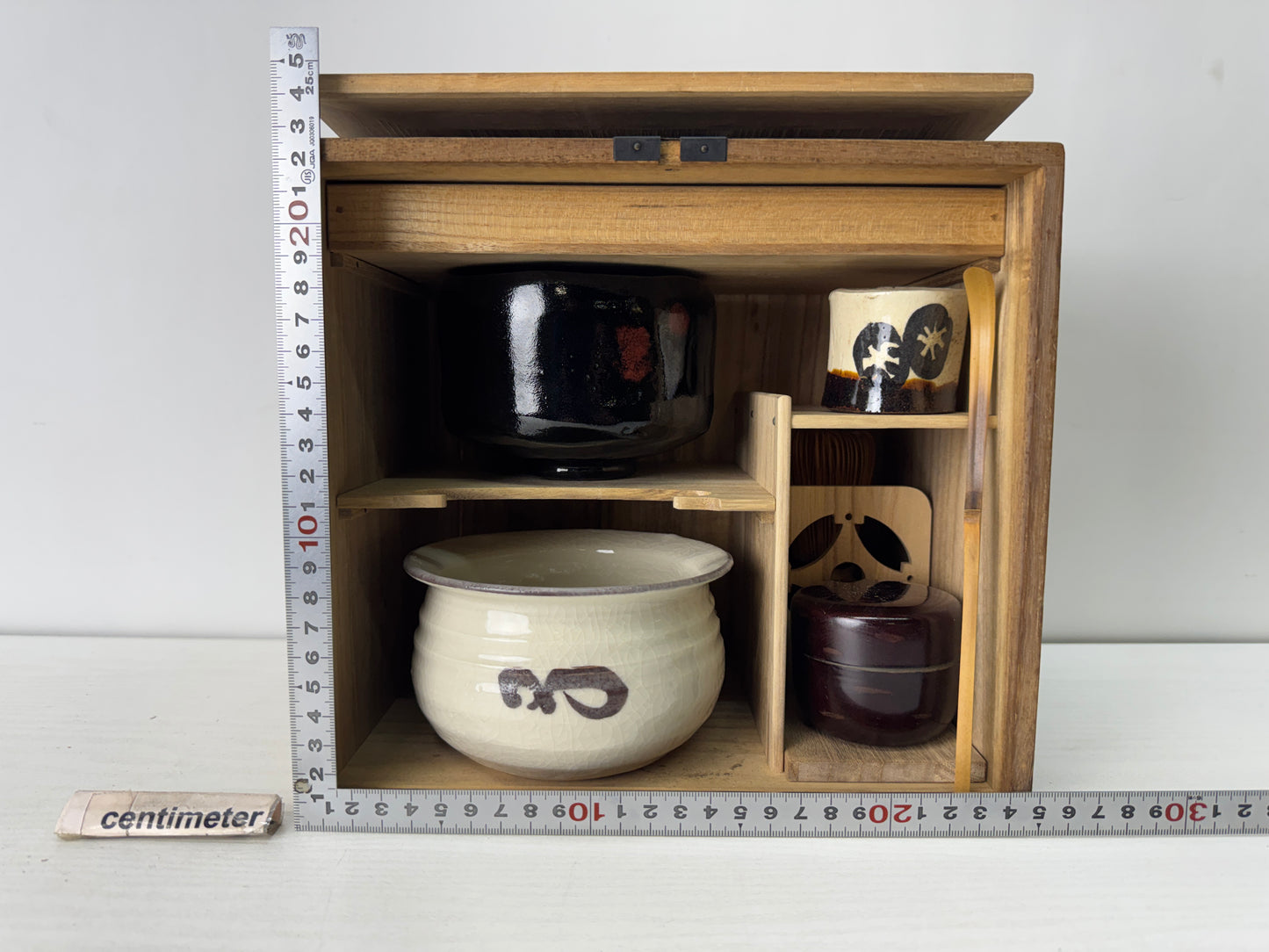 Y10429 CHAWAN Tea ceremony utensils set box bowl chasen chashaku Japan antique