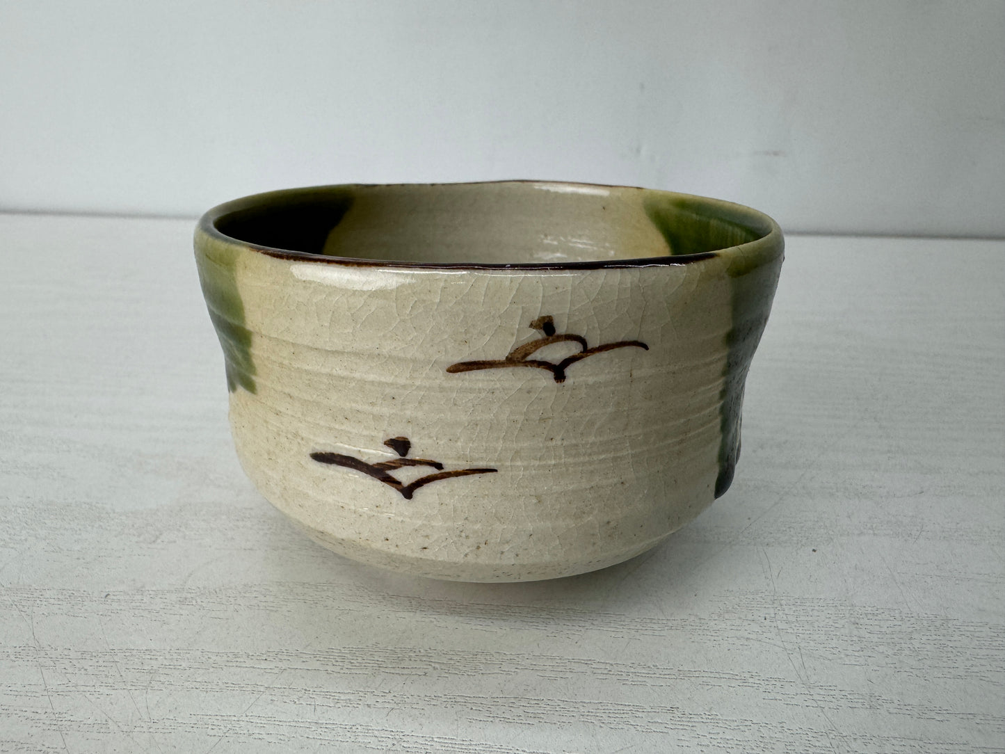 Y10430 CHAWAN outdoor Tea bowl set bamboo basket Japan antique tea ceremony