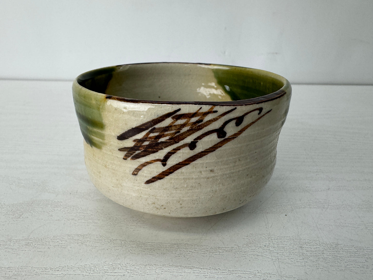 Y10430 CHAWAN outdoor Tea bowl set bamboo basket Japan antique tea ceremony