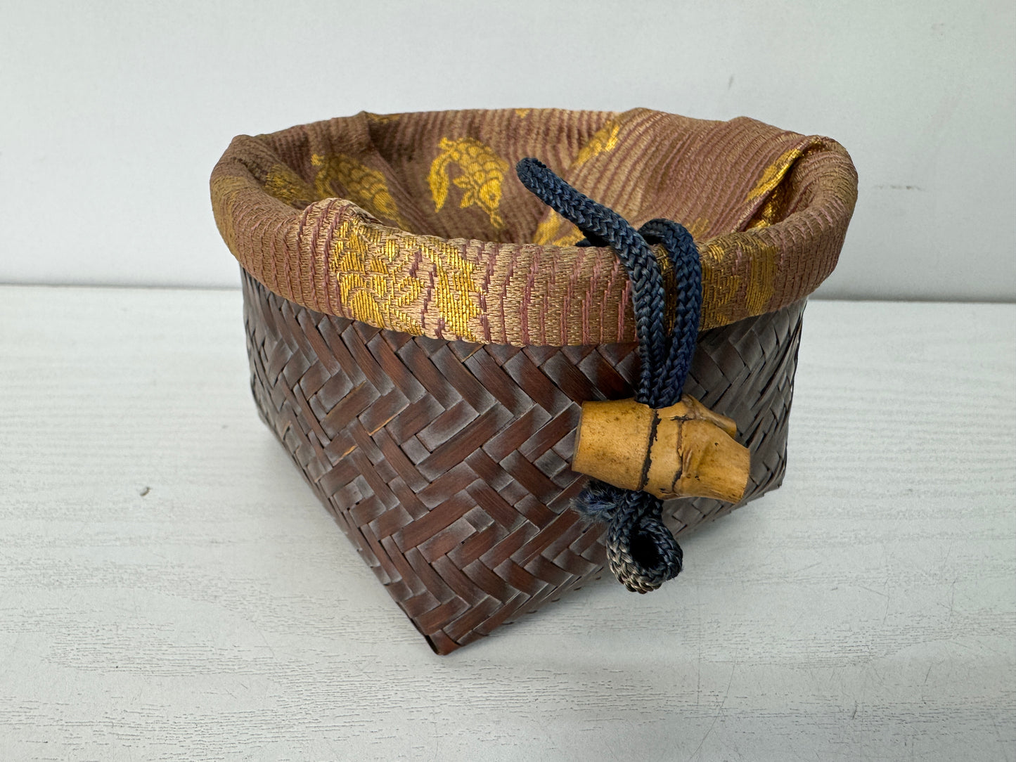Y10430 CHAWAN outdoor Tea bowl set bamboo basket Japan antique tea ceremony