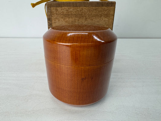 Y10431 TEA CADDY Shunkei lacquer Natsume signed box Japan antique tea ceremony