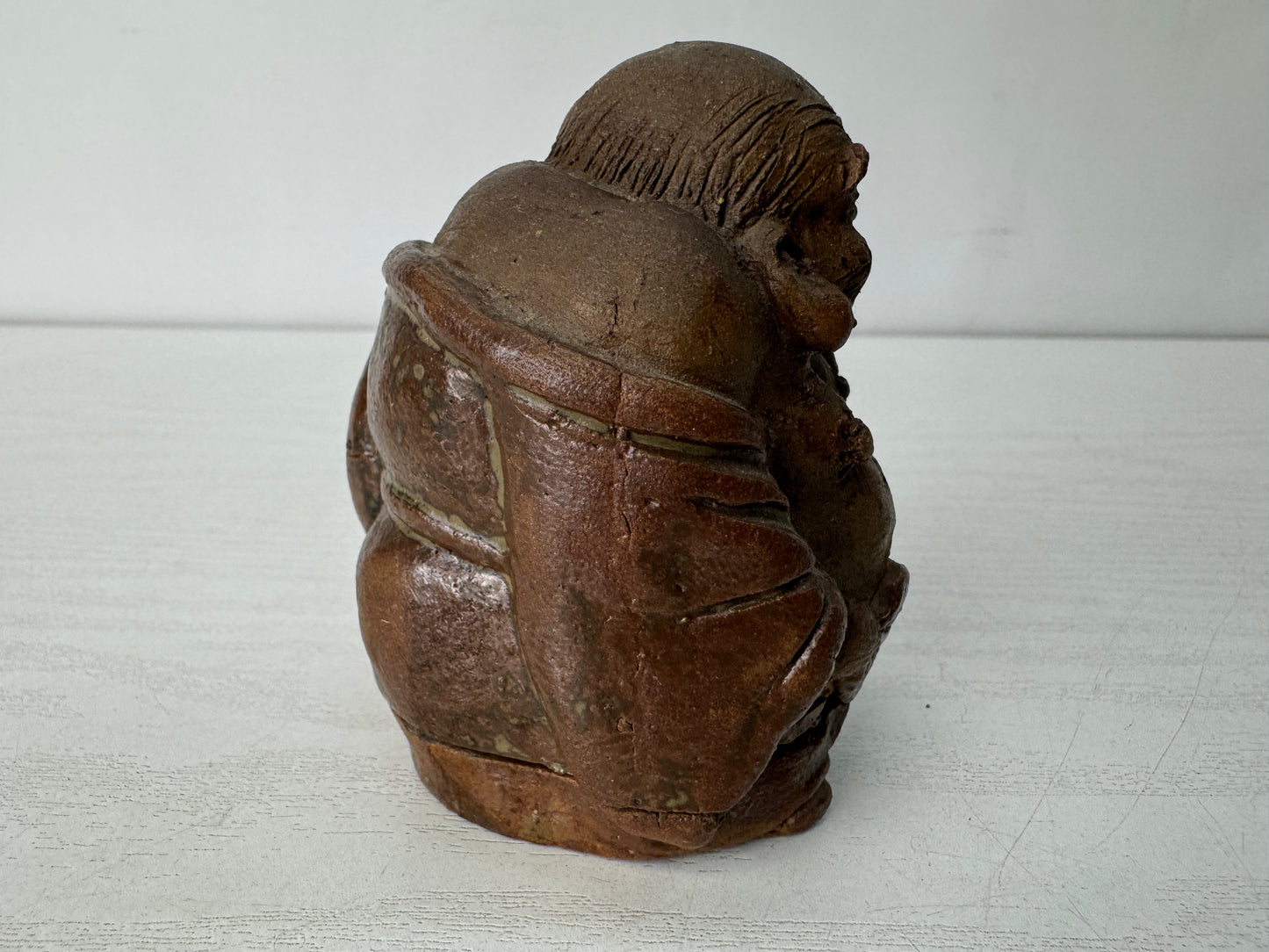 Y10433 BOX Mino-ware signed Japan antique incense container fragrance aroma