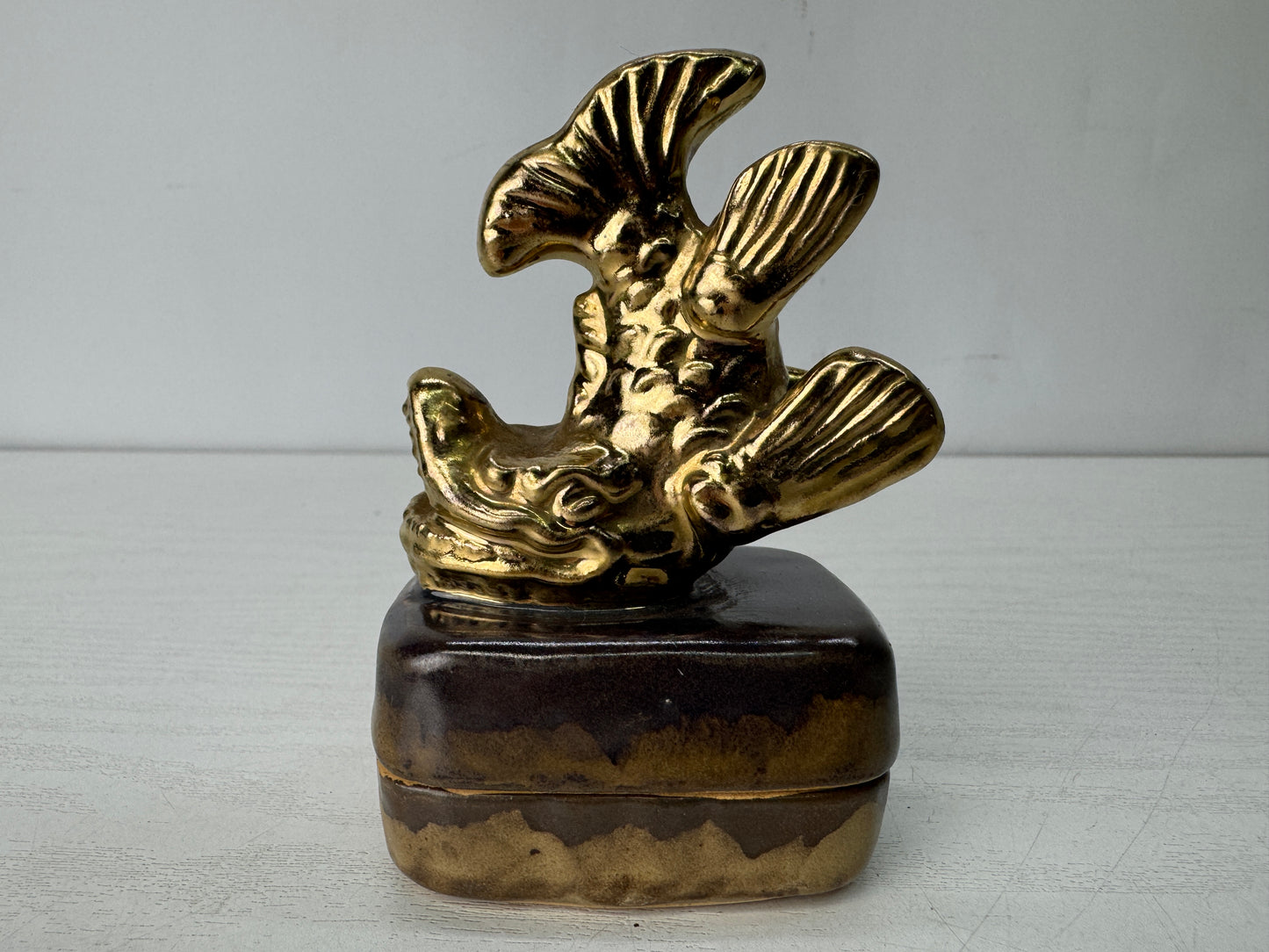 Y10434 BOX Seto-ware Shachihoko Japan antique incense container fragrance aroma