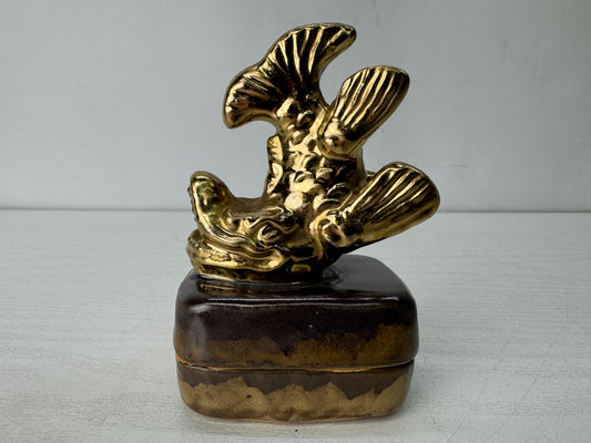 Y10434 BOX Seto-ware Shachihoko Japan antique incense container fragrance aroma
