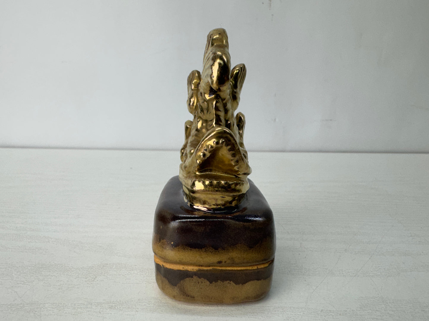 Y10434 BOX Seto-ware Shachihoko Japan antique incense container fragrance aroma