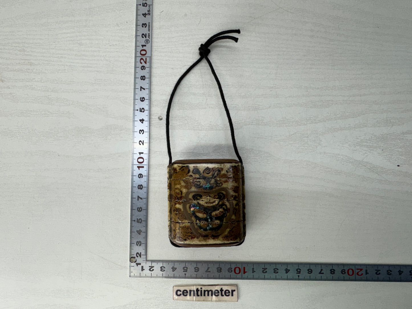 Y10437 INROU Makie Pill box case Cloud Dragon Japan antique kimono accessory