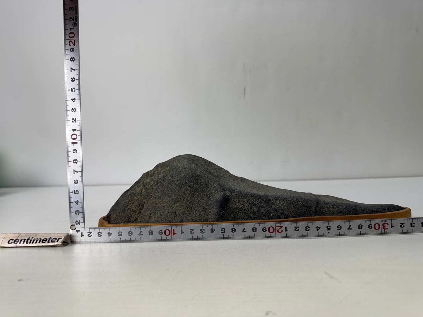 Y10446 OKIMONO Suiseki viewing stone wooden stand Mountain shape Japan antique