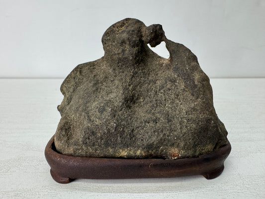 Y10449 OKIMONO Suiseki viewing stone stand openwork Japan antique interior decor