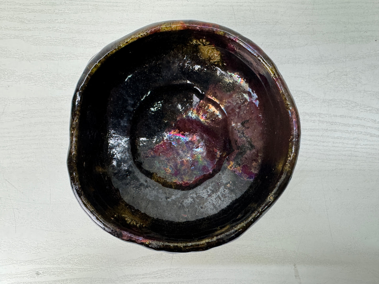 Y10450 CHAWAN Raku-ware bowl signed box multiple mark Japan antique tea ceremony