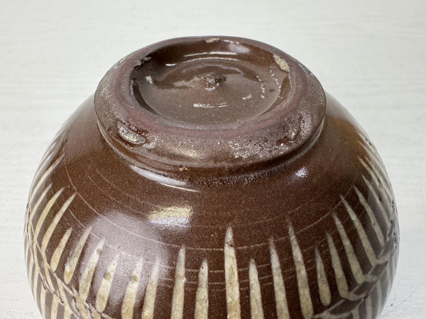 Y10452 CHAWAN Mino-ware kintsugi bowl box Japan antique tea ceremony pottery cup