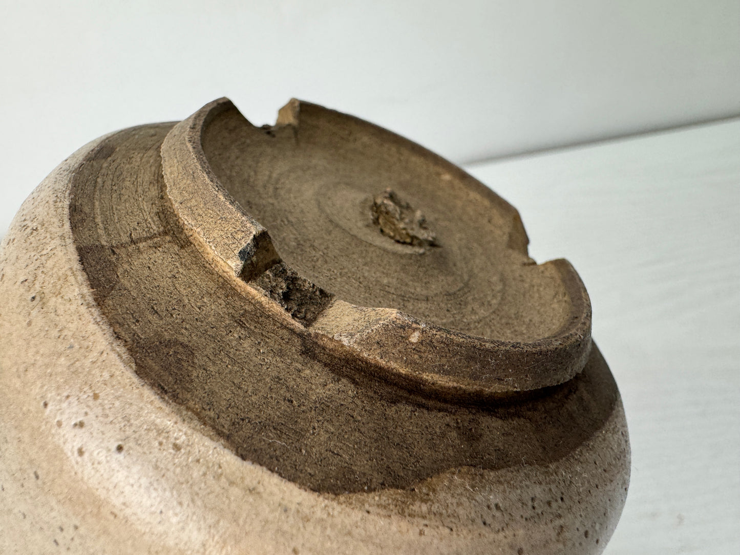 Y10457 CHAWAN Hagi-ware standing crane tube bowl box Japan antique tea ceremony
