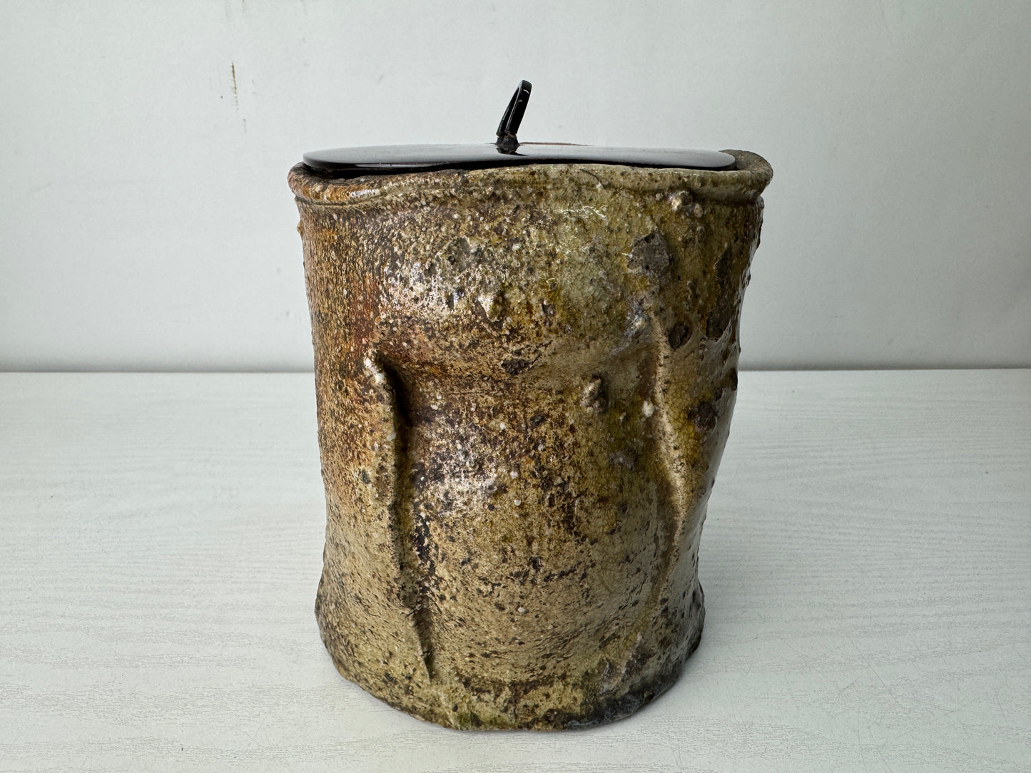 Y10459 MIZUSASHI Iga-ware water pot container box Japan antique tea ceremony