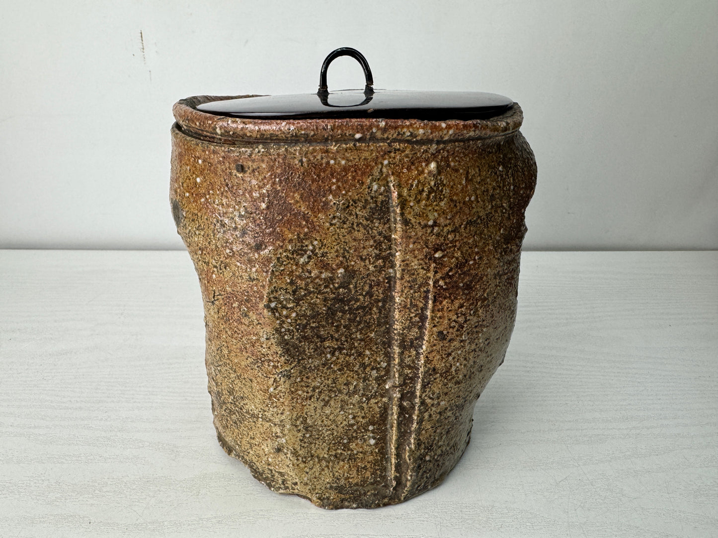 Y10459 MIZUSASHI Iga-ware water pot container box Japan antique tea ceremony