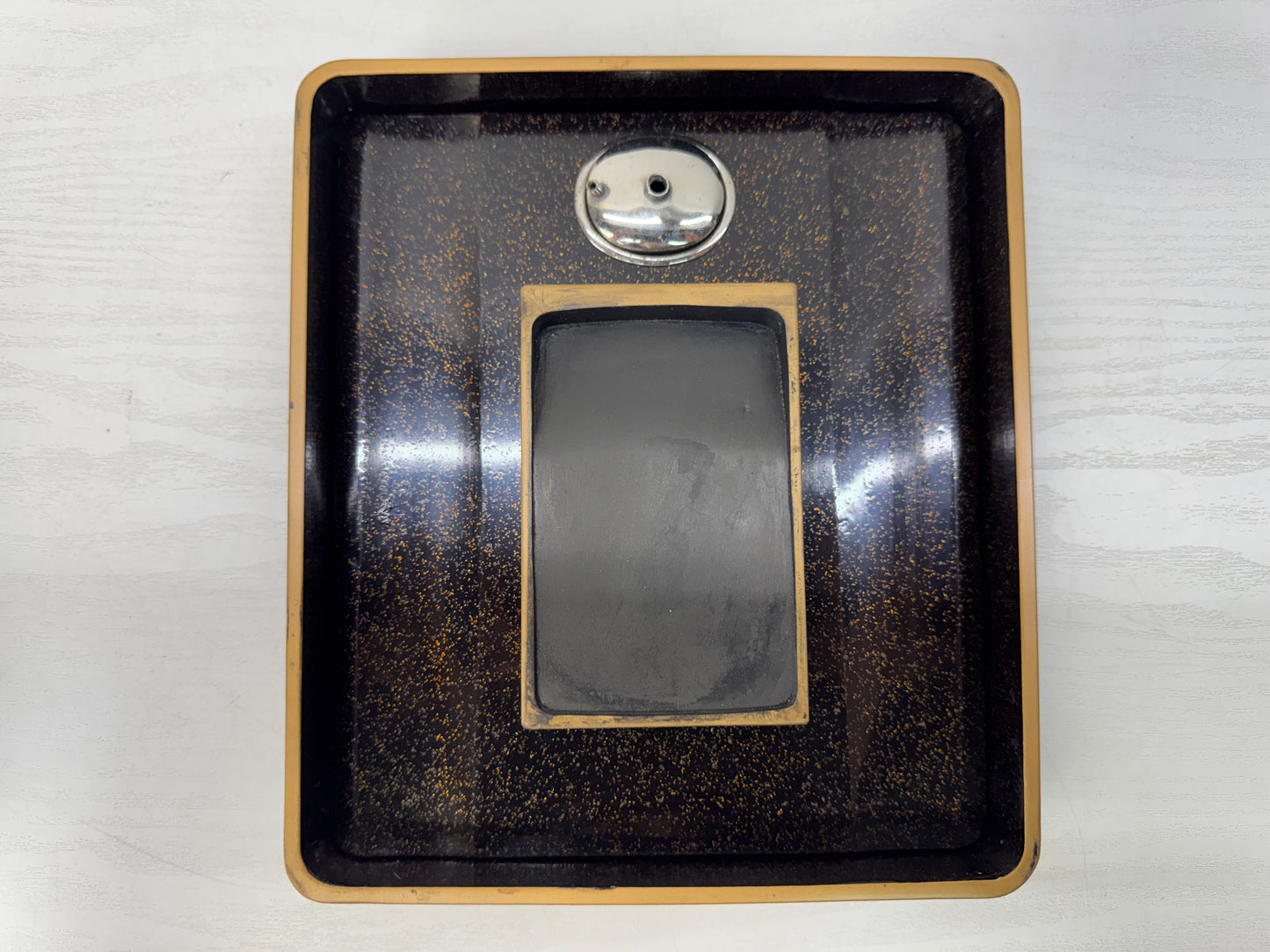 Y10461 BOX Korin Makie suzuri inkstone case pine crane Japan antique container