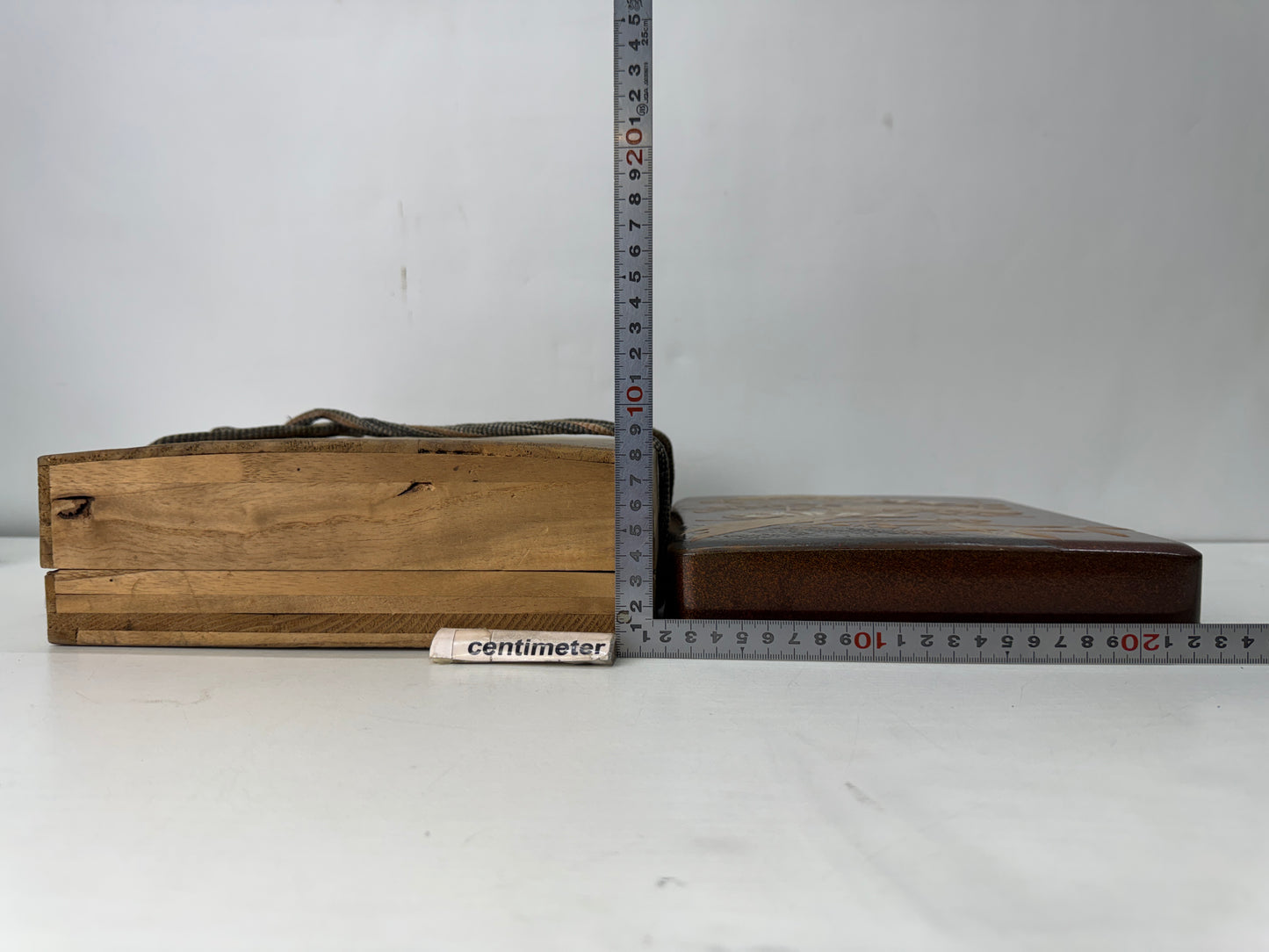 Y10461 BOX Korin Makie suzuri inkstone case pine crane Japan antique container