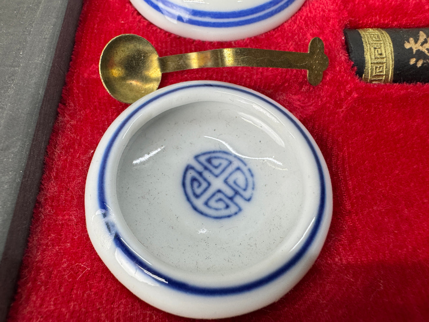 Y10462 STATIONERY calligraphy brush suzuri inkstone set box China antique study