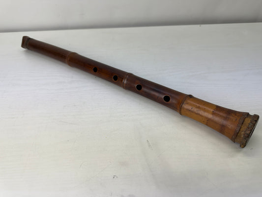 Y10465 SHAKUHACHI Bamboo flute one piece Japan antique traditional music sound