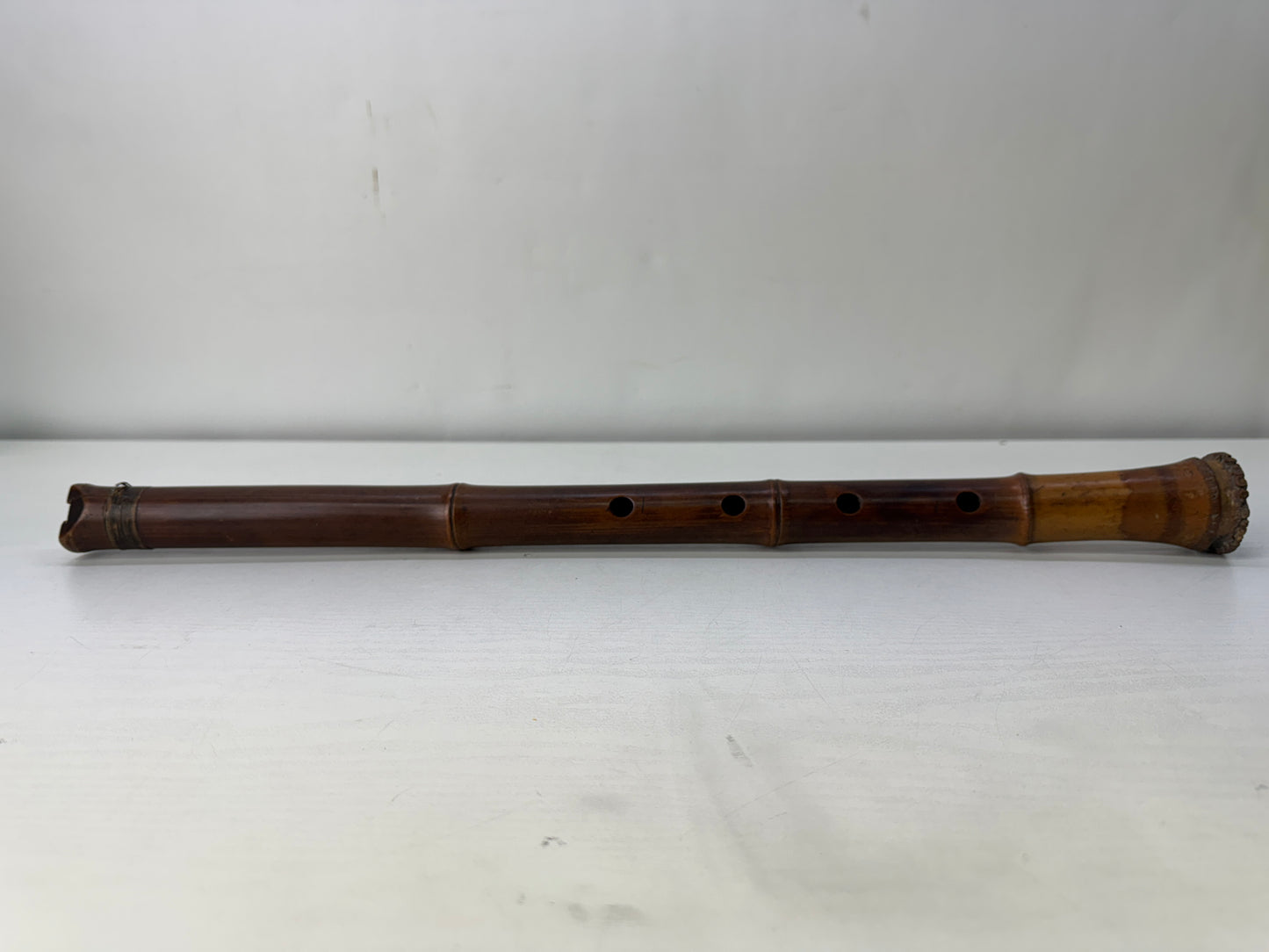 Y10465 SHAKUHACHI Bamboo flute one piece Japan antique traditional music sound