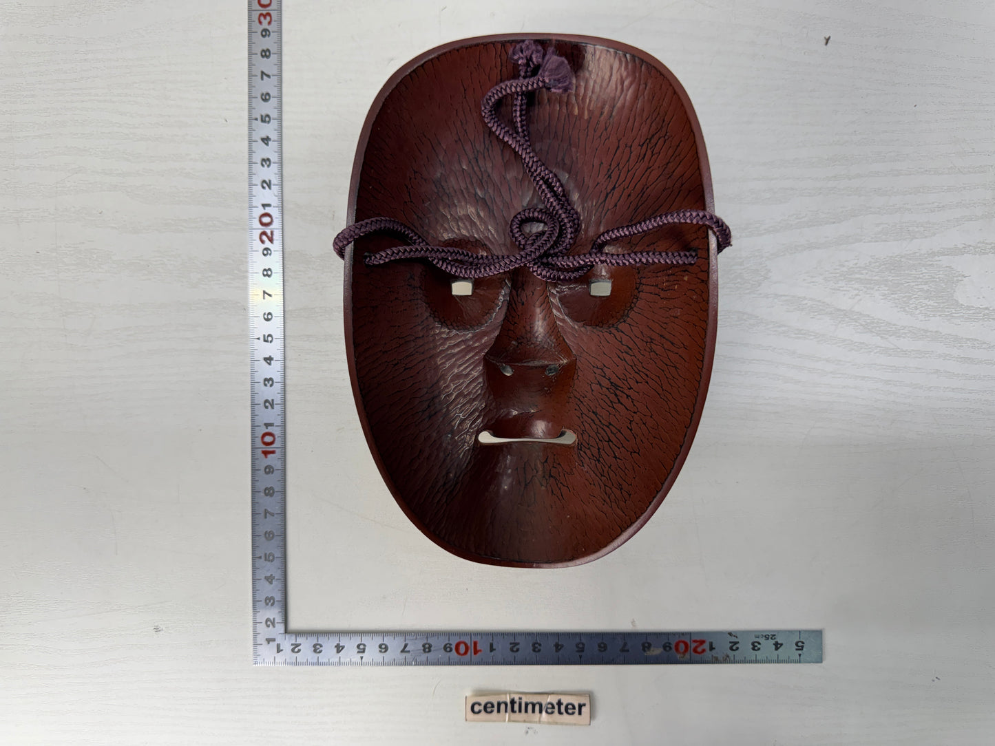 Y10468 NOH MASK wood carving young girl box Japan antique omen men dance drama
