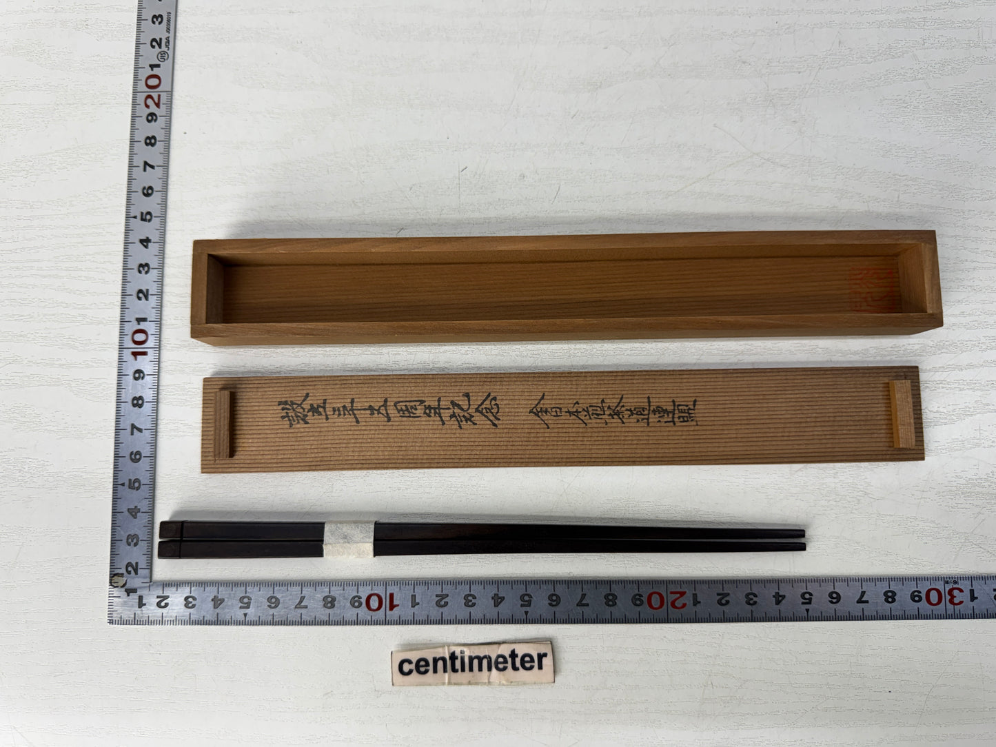 Y10469 HASHI wooden Chopsticks signed box Japan antique tableware kitchen food