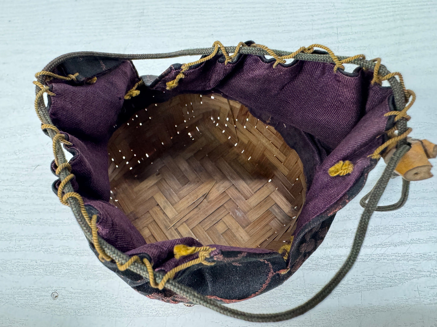 Y10470 CHAWAN bowl Bamboo woven basket Chasen whisk set Japan tea ceremony