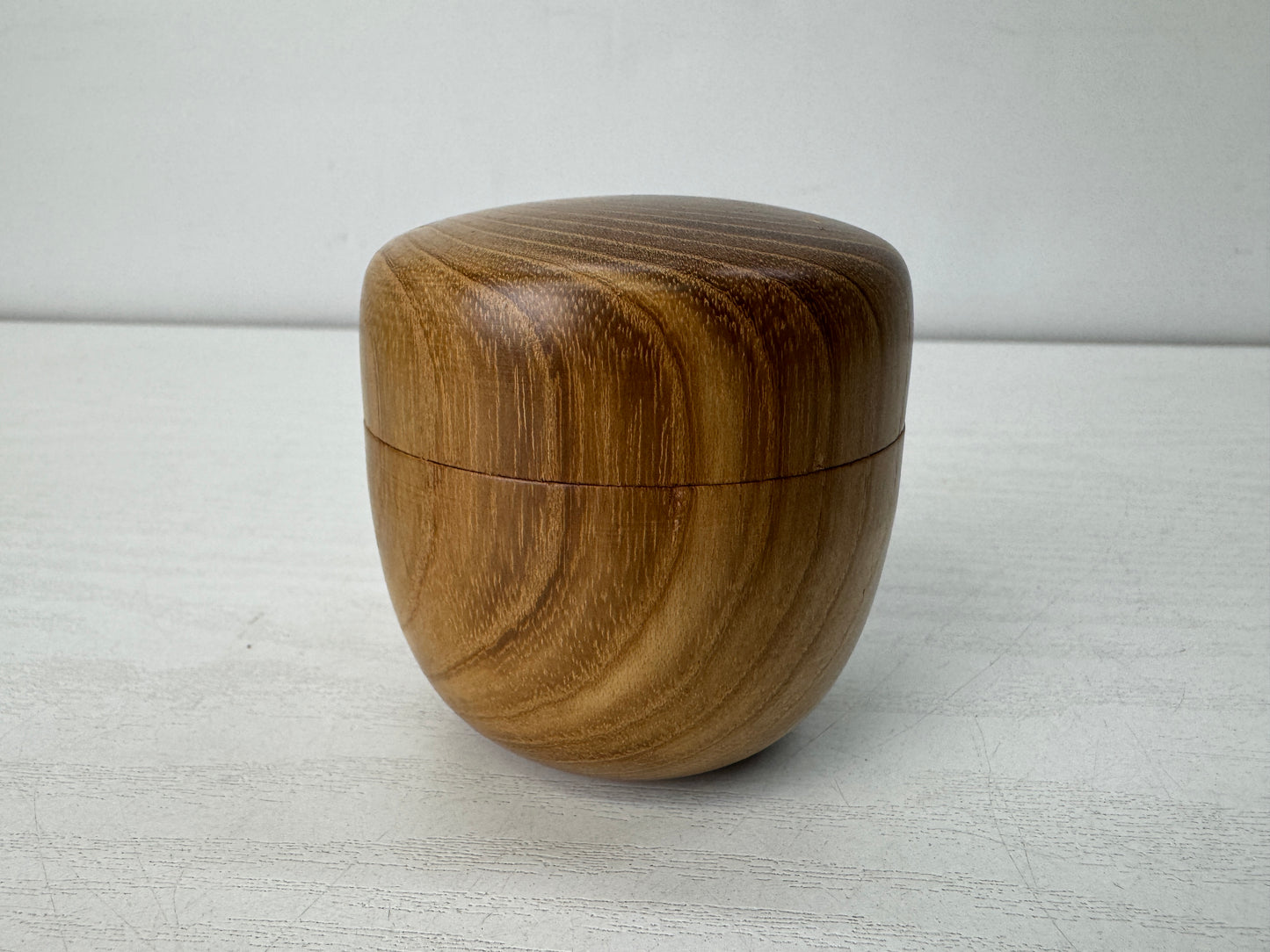 Y10471 TEA CADDY Mulberry wooden Natsume Matcha case Japan antique tea ceremony