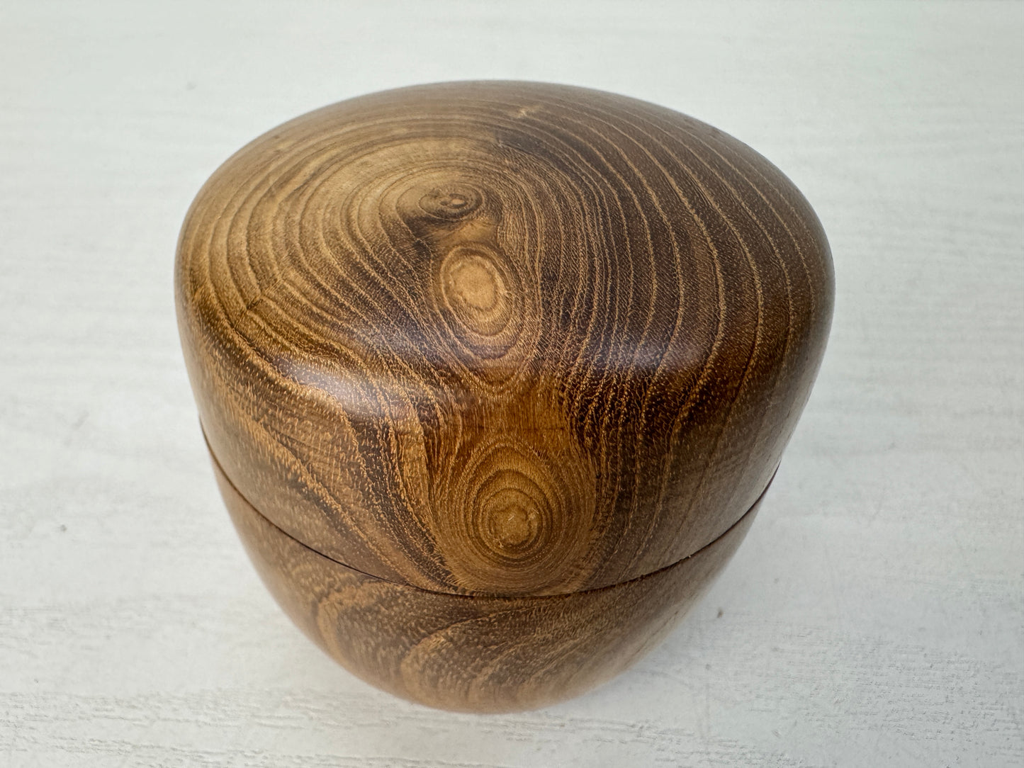 Y10471 TEA CADDY Mulberry wooden Natsume Matcha case Japan antique tea ceremony