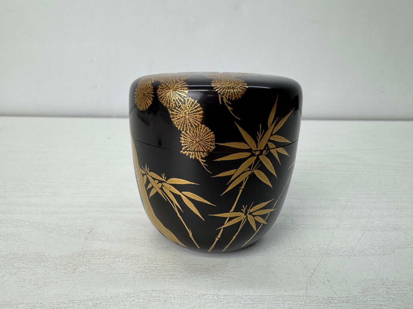 Y10473 TEA CADDY Makie Natsume Matcha case signed box Japan antique tea ceremony