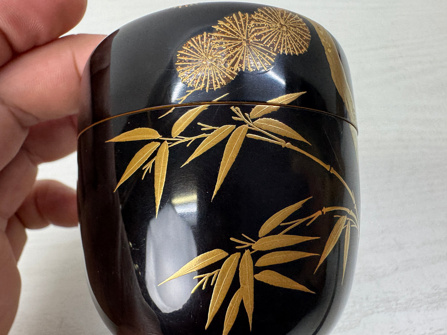 Y10473 TEA CADDY Makie Natsume Matcha case signed box Japan antique tea ceremony