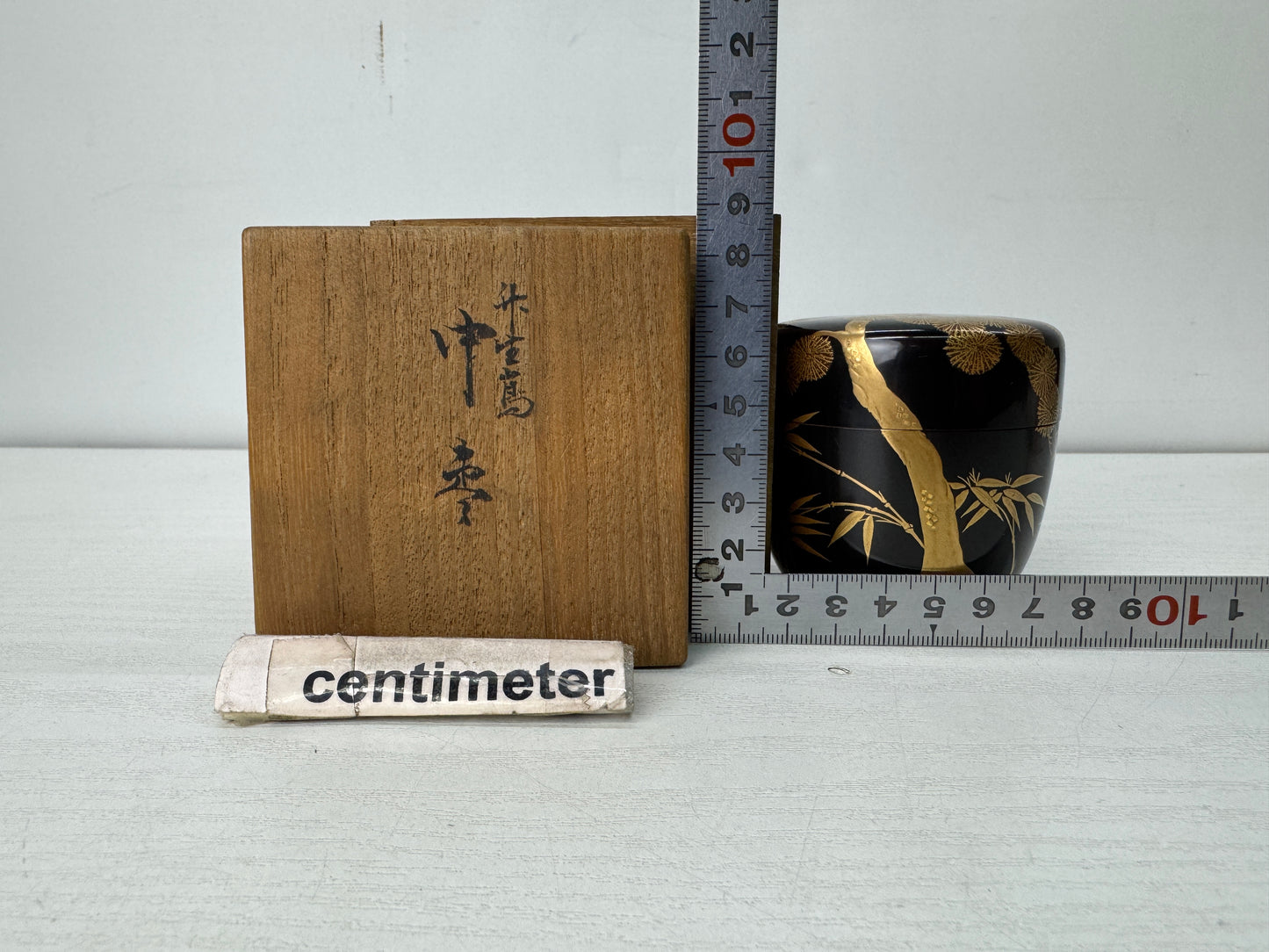 Y10473 TEA CADDY Makie Natsume Matcha case signed box Japan antique tea ceremony