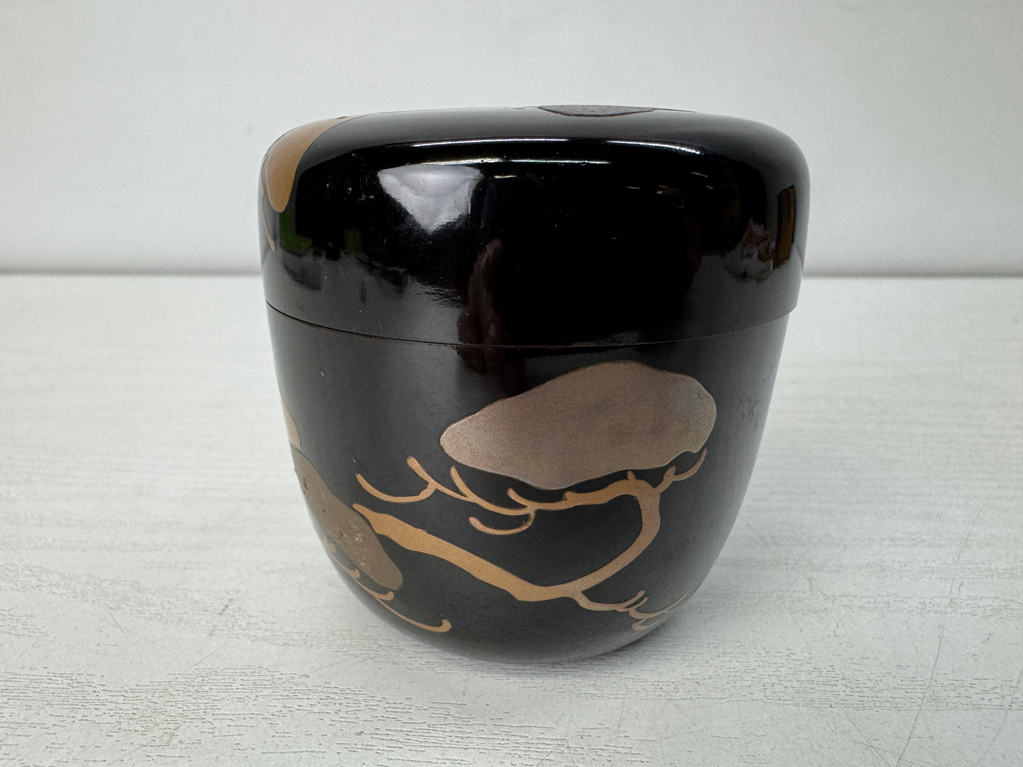 Y10474 TEA CADDY Pine Korin Makie Natsume signed box Japan antique tea ceremony