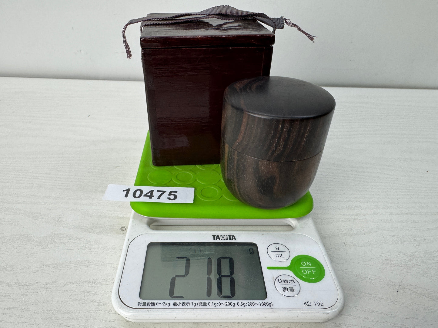 Y10475 TEA CADDY Black persimmon wood Natsume box Japan antique tea ceremony